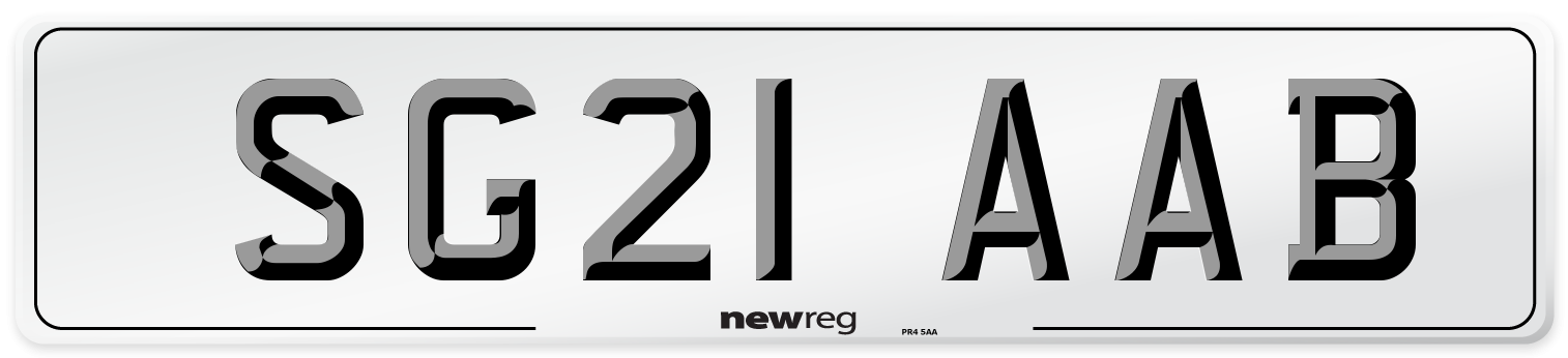 SG21 AAB Number Plate from New Reg